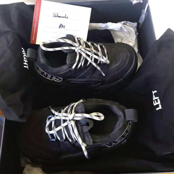 Vetemens x Swear collab chunky platform black leather sneakers - Picture 8 of 16